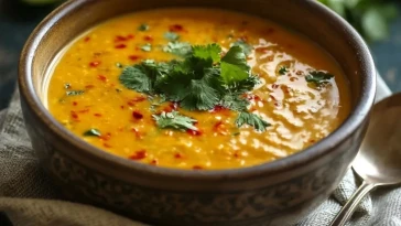 Soupe Crémeuse de Lentilles Rouges au Lait de Coco Thaïlandais