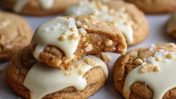 Biscuits Au Sirop DÉrable Trempés Dans Du Chocolat Blanc