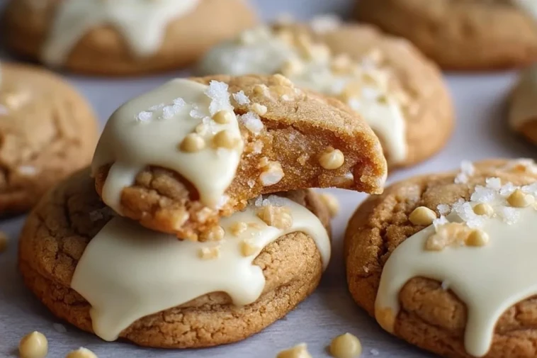 Biscuits Au Sirop DÉrable Trempés Dans Du Chocolat Blanc