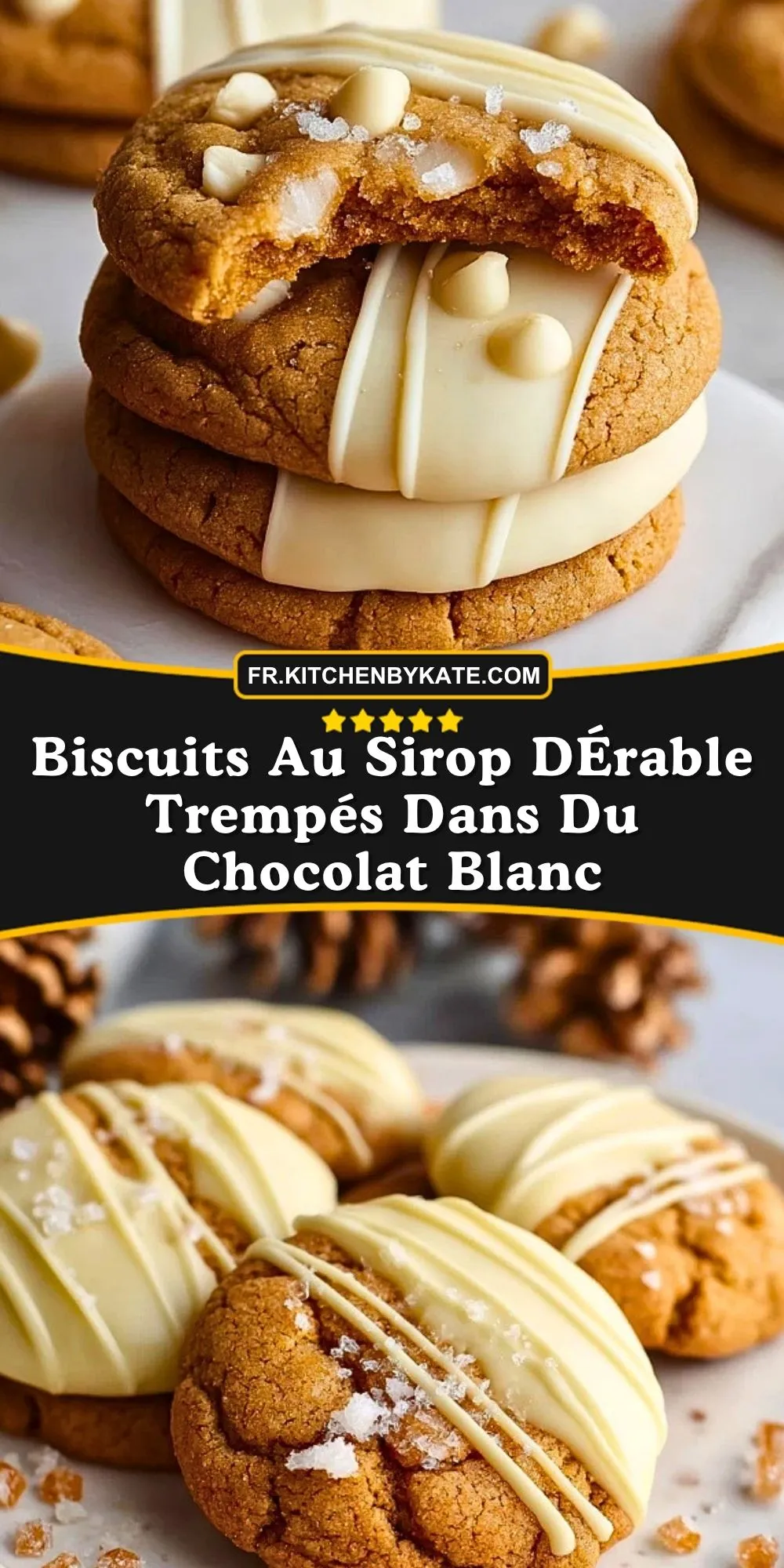 Biscuits Au Sirop DÉrable Trempés Dans Du Chocolat Blanc - Pin 1
