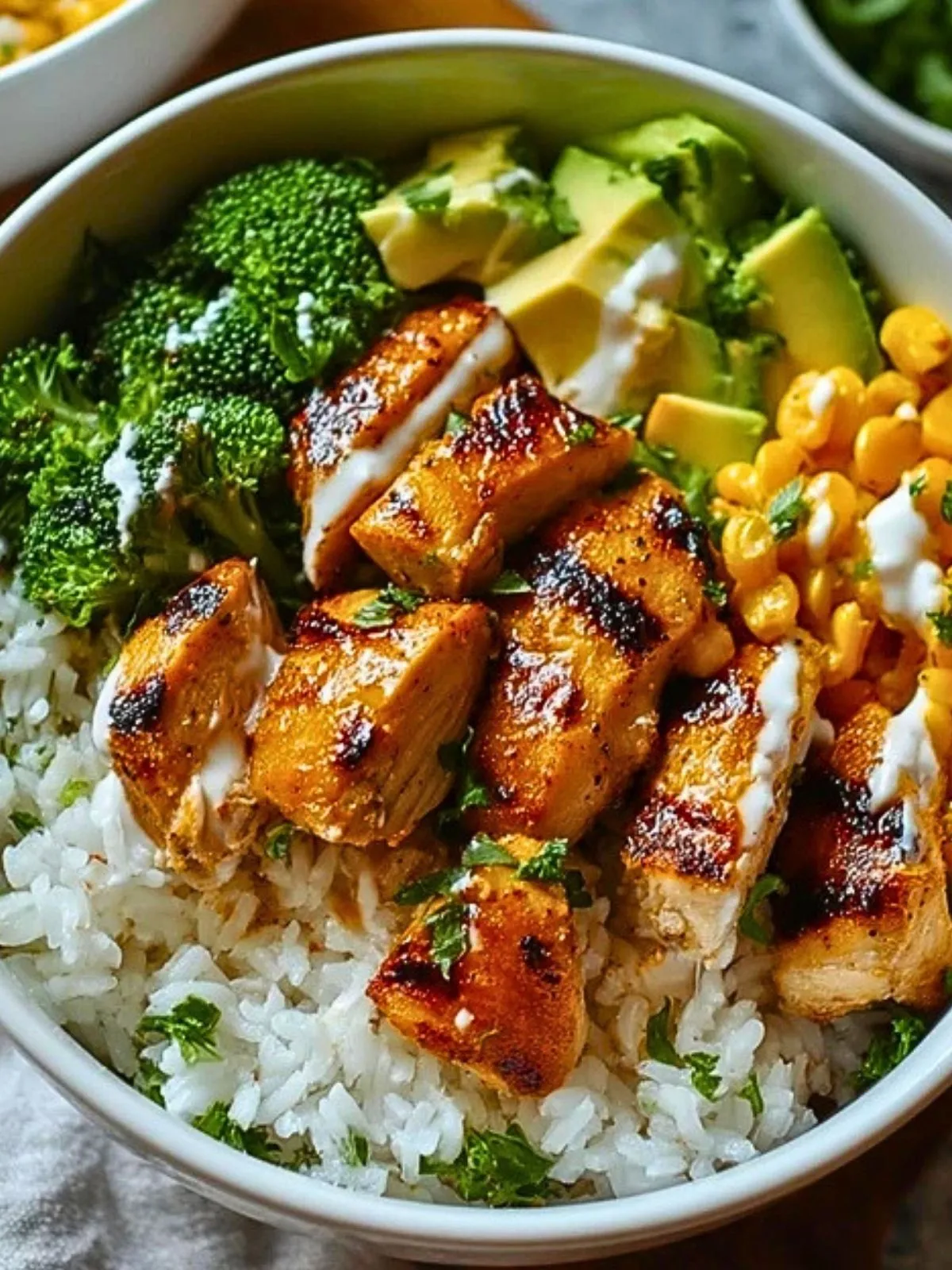 Bols De Riz Au Poulet Sain (1)