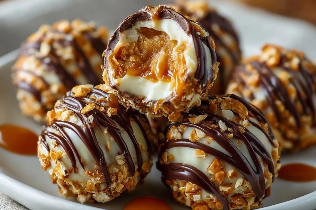 Boulettes De Cheesecake Au Caramel Salé Et Bretzels