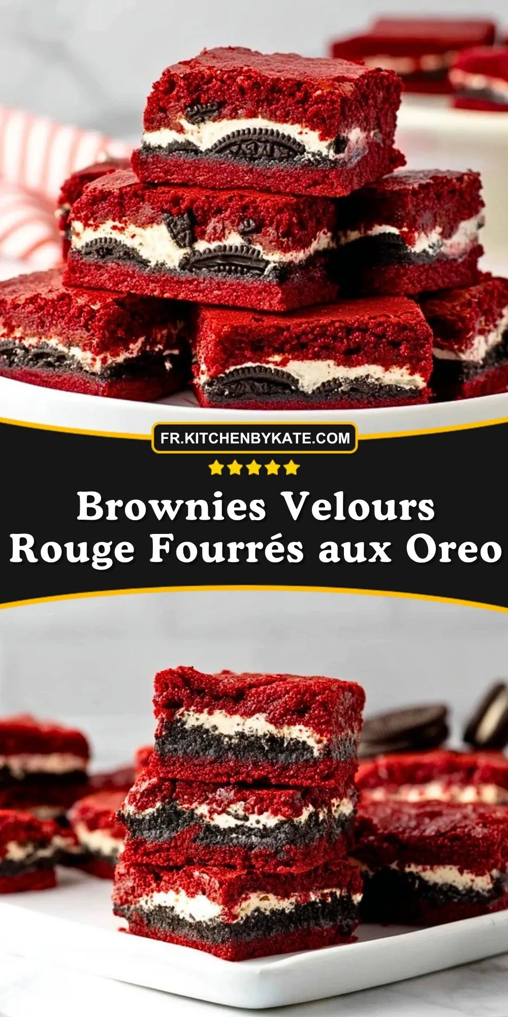 Brownies Velours Rouge Fourrés aux Oreo (2)