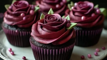 Cupcakes Rose de Minuit
