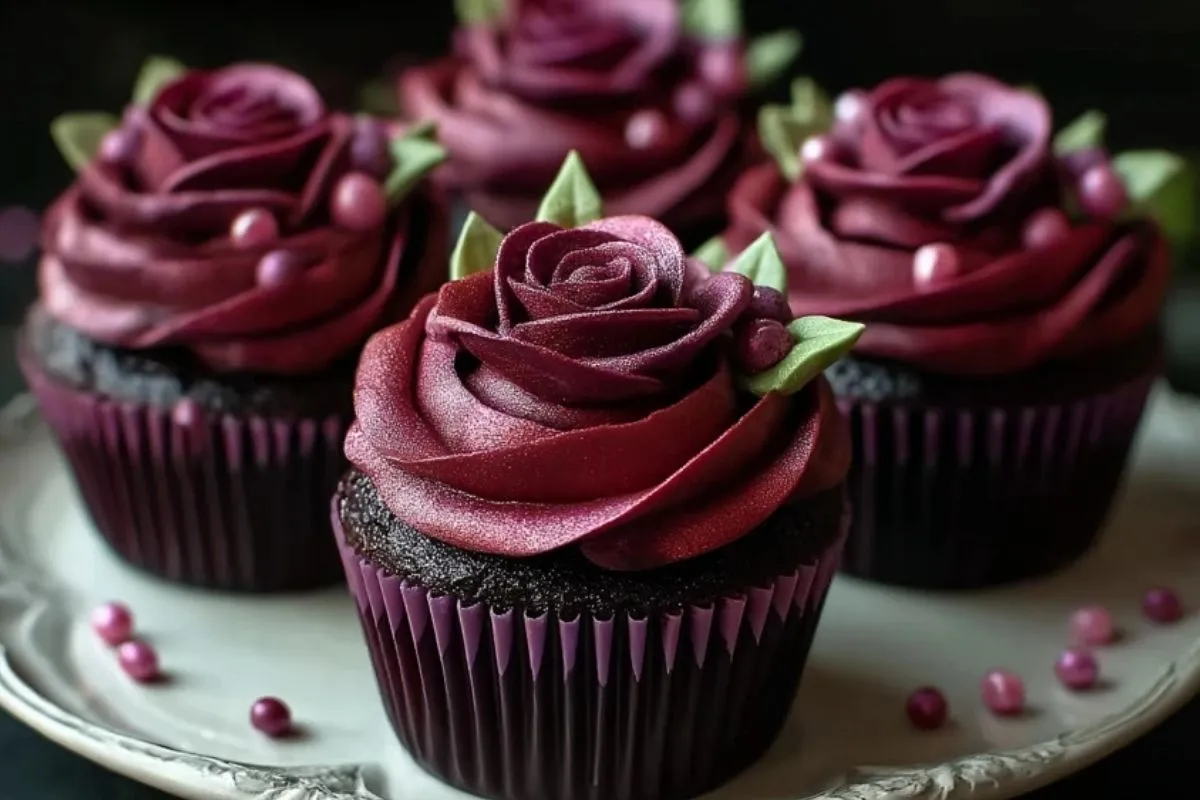 Cupcakes Rose de Minuit