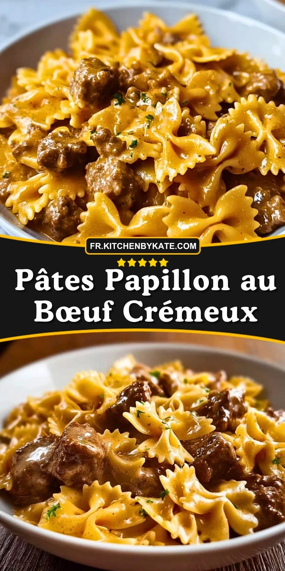Pâtes Papillon au Bœuf Crémeux (2)