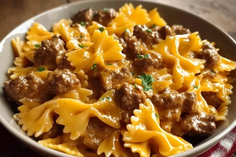 Pâtes Papillon au Bœuf Crémeux