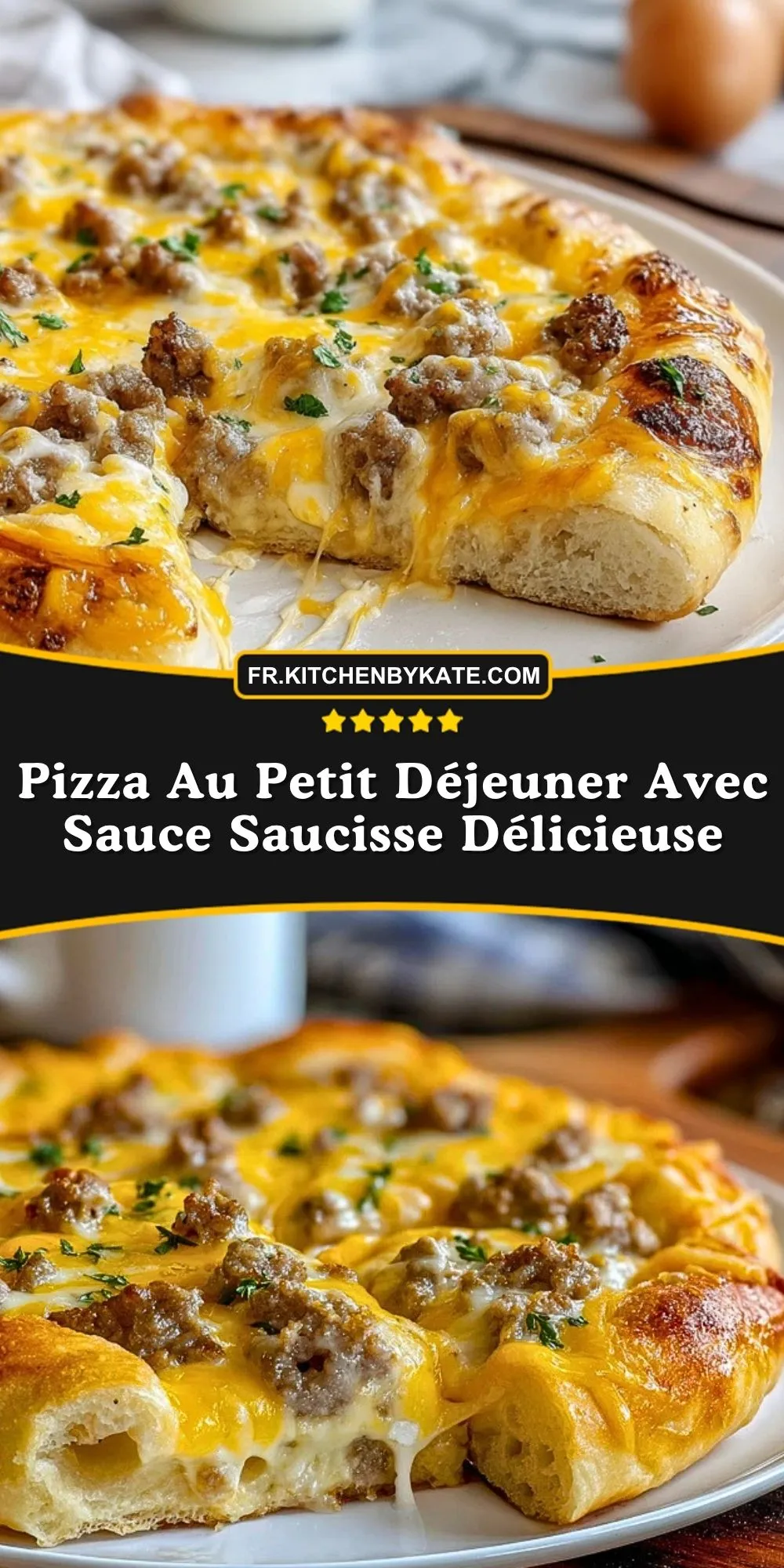 Pizza Au Petit Déjeuner Avec Sauce Saucisse Délicieuse (2)