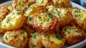 Pommes De Terre Croustillantes Au Fromage Et À LAil