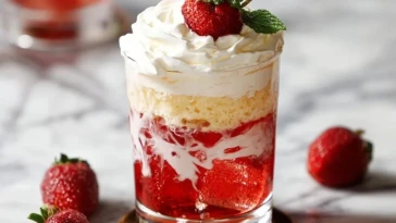 Soda Sale Aux Fraises Et Crème Chantilly