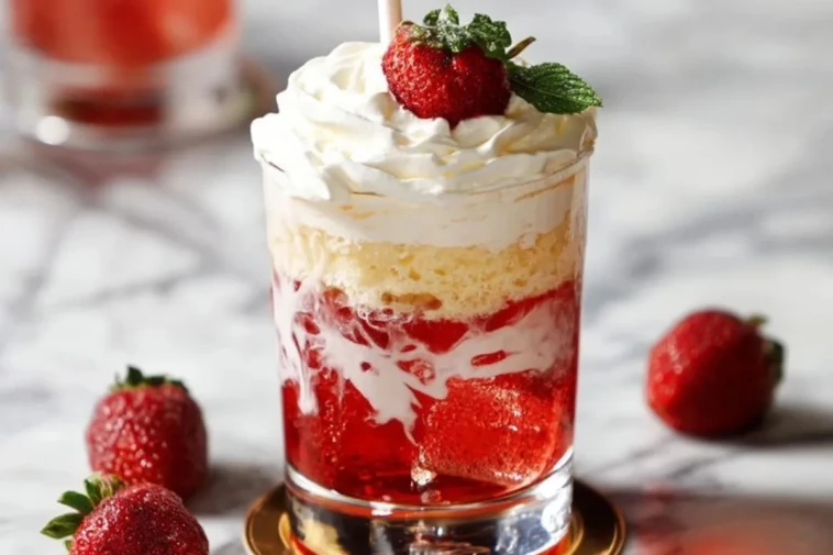 Soda Sale Aux Fraises Et Crème Chantilly