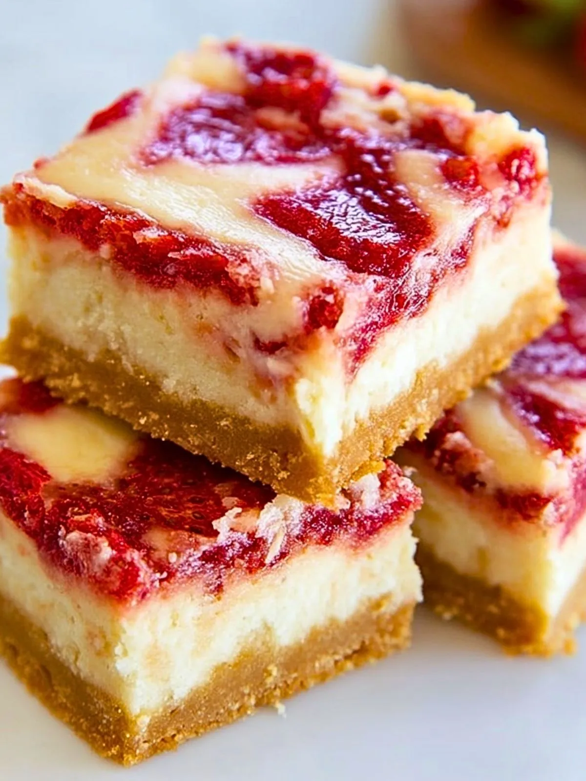 Barres Crémeuses au Fromage Frais et à la Fraise (1)
