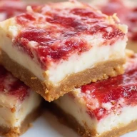 Barres Crémeuses au Fromage Frais et à la Fraise