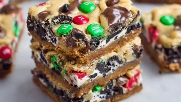 Barres De Cookies Oreos Chargées De M&Ms