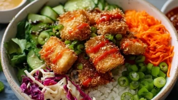 Bol De Tofu Croustillant En Croûte De Noix De Coco