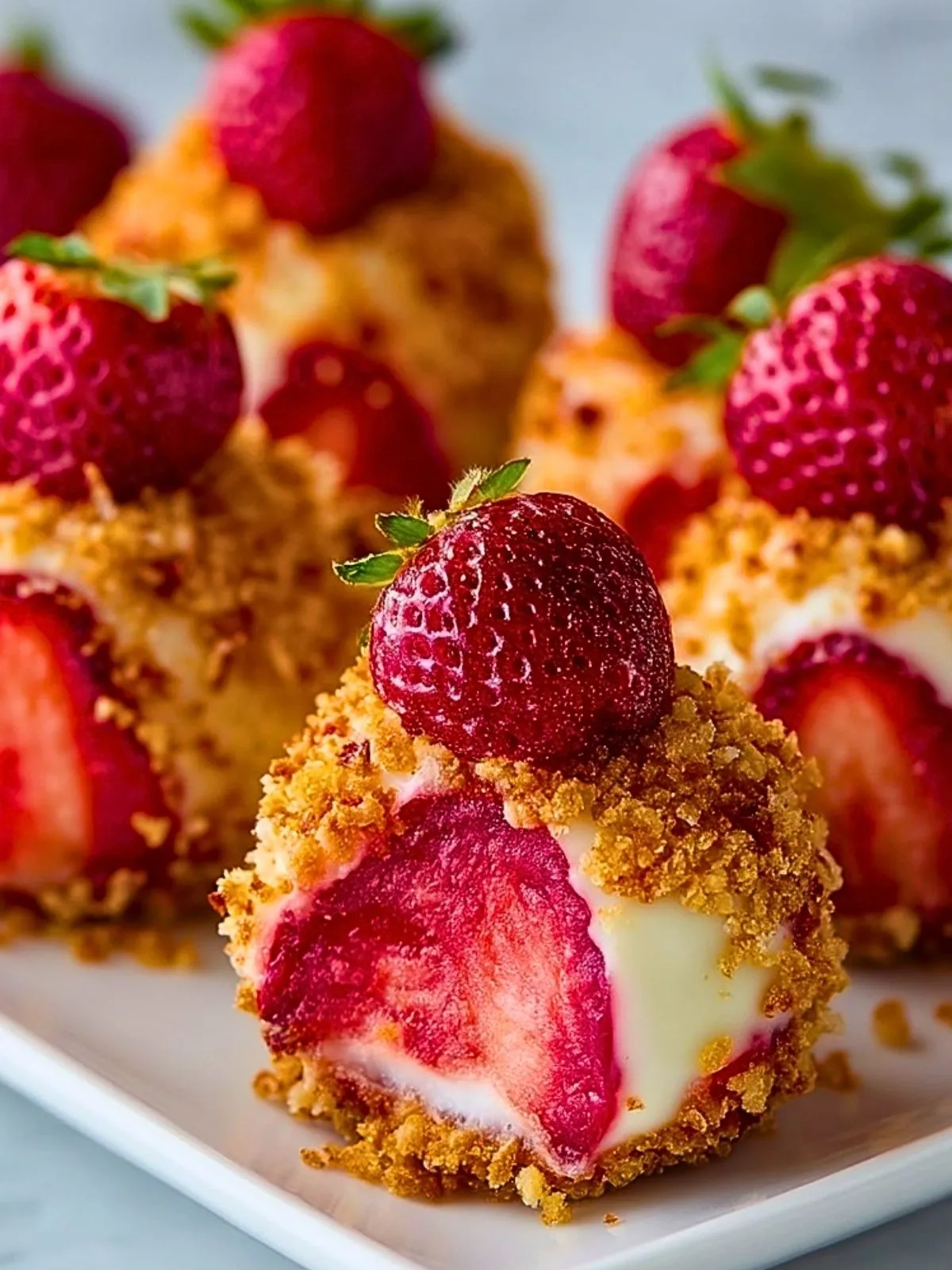 Bouchées Cheesecake Aux Fraises Croquantes (1)