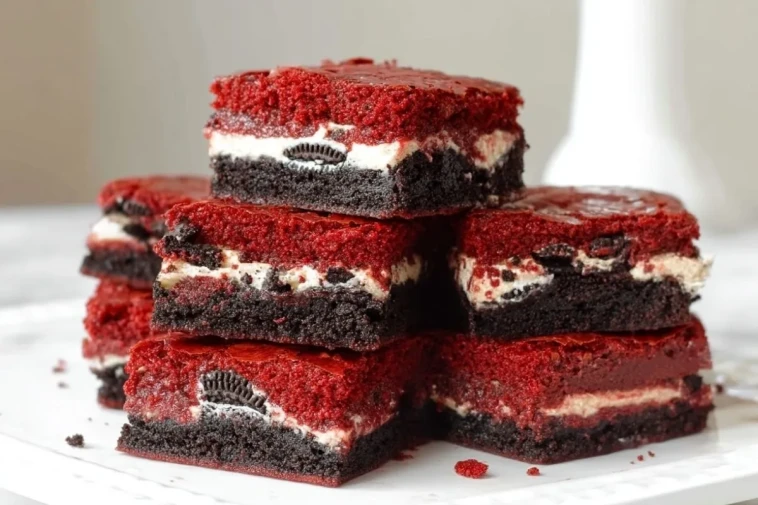 Brownies Velours Rouge Farcis Aux Oreo