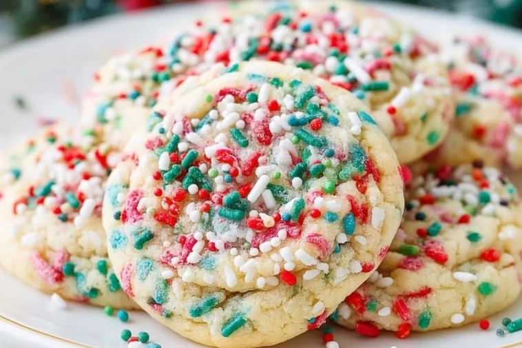 Cookies De Noël Moelleux Avec Des Sprinkles