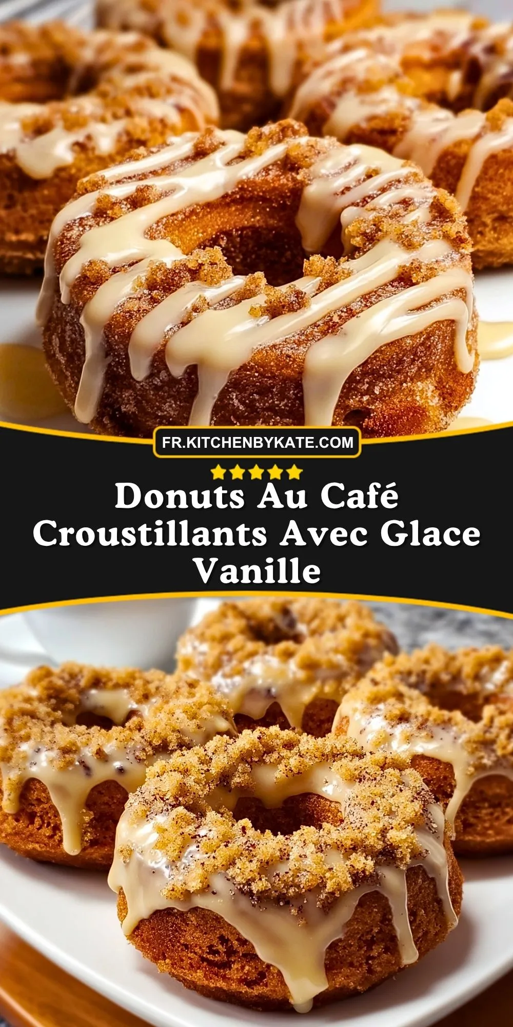 Donuts Au Café Croustillants Avec Glace Vanille (2)