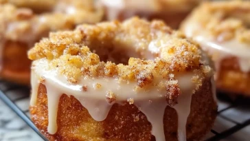 Donuts Au Café Croustillants Avec Glace Vanille