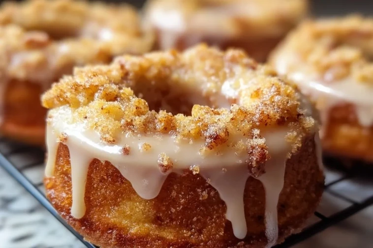 Donuts Au Café Croustillants Avec Glace Vanille