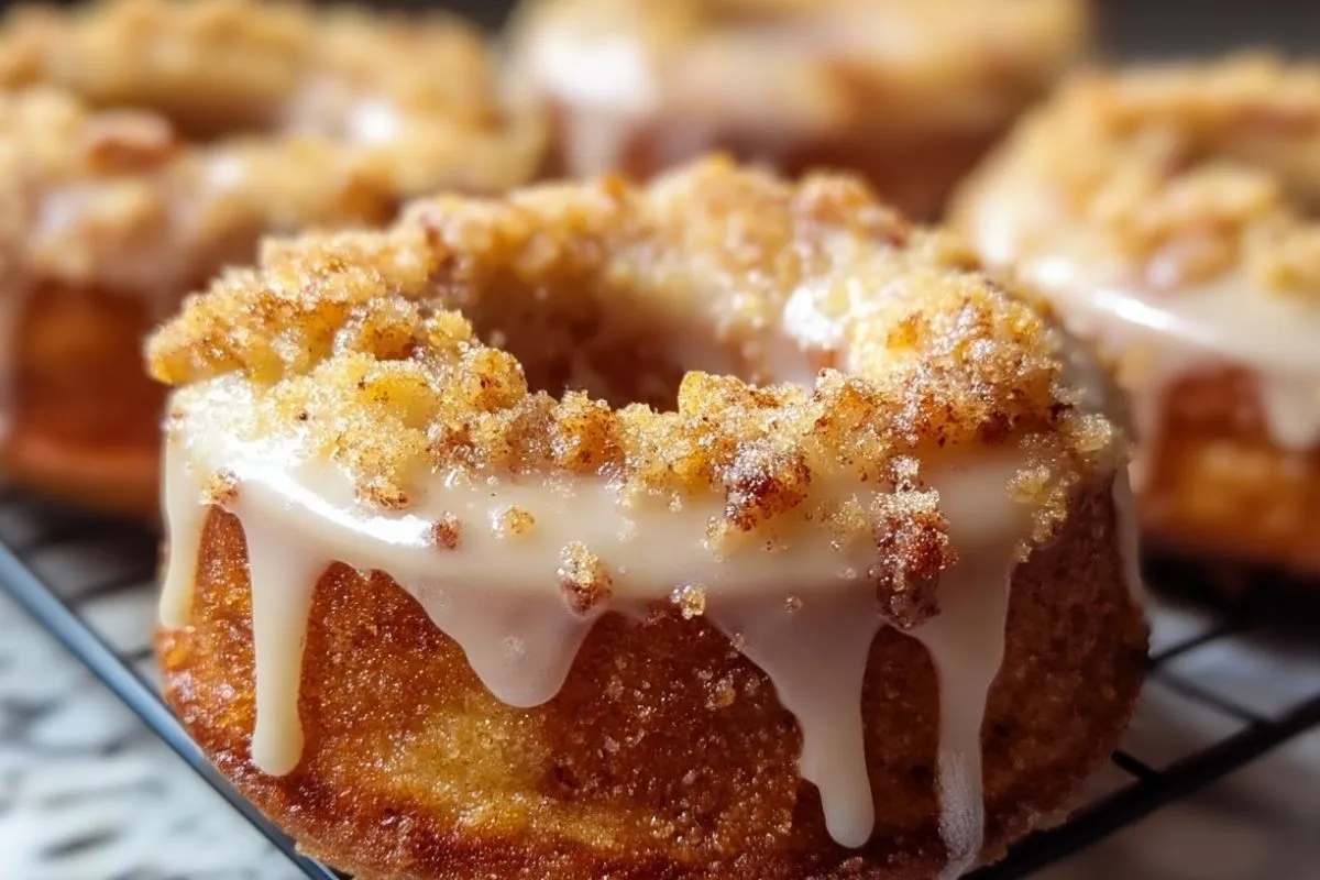 Donuts Au Café Croustillants Avec Glace Vanille