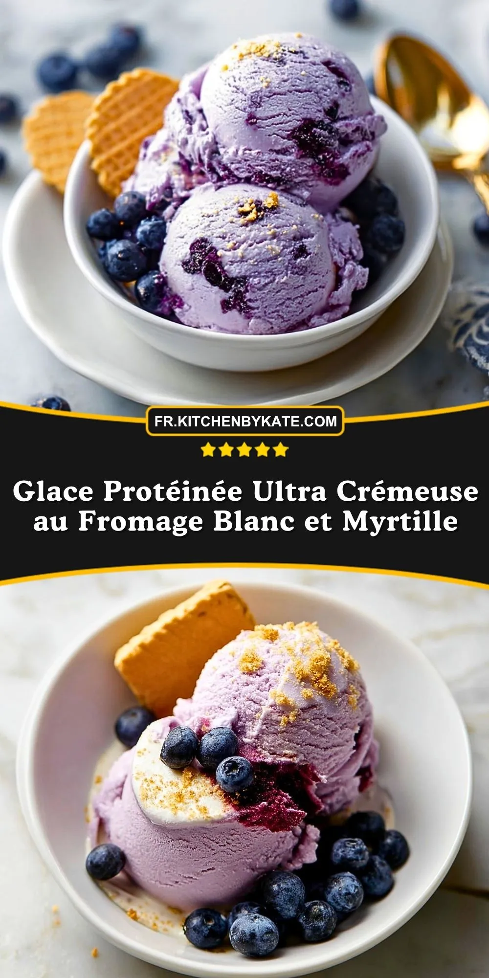 Glace Protéinée Ultra Crémeuse au Fromage Blanc et Myrtille (2)