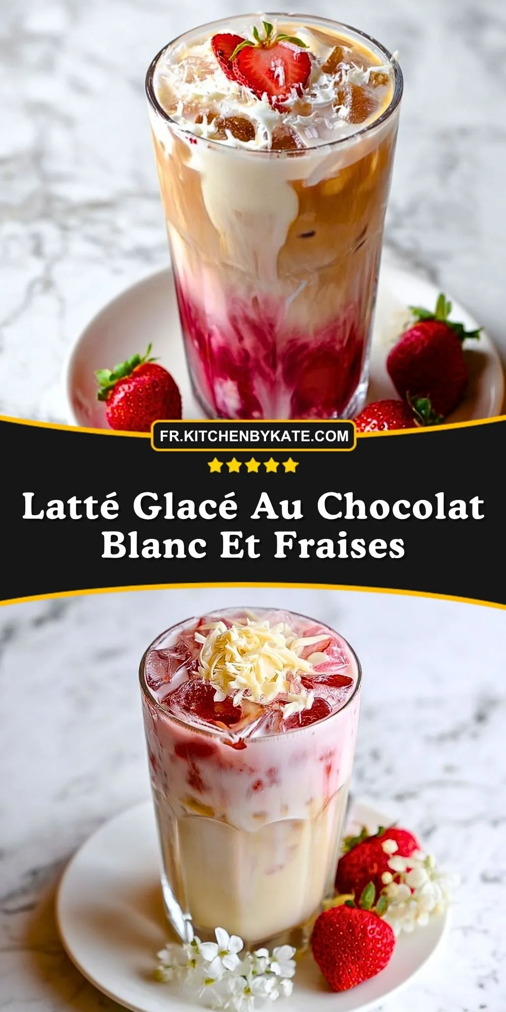 Latté Glacé Au Chocolat Blanc Et Fraises (2)