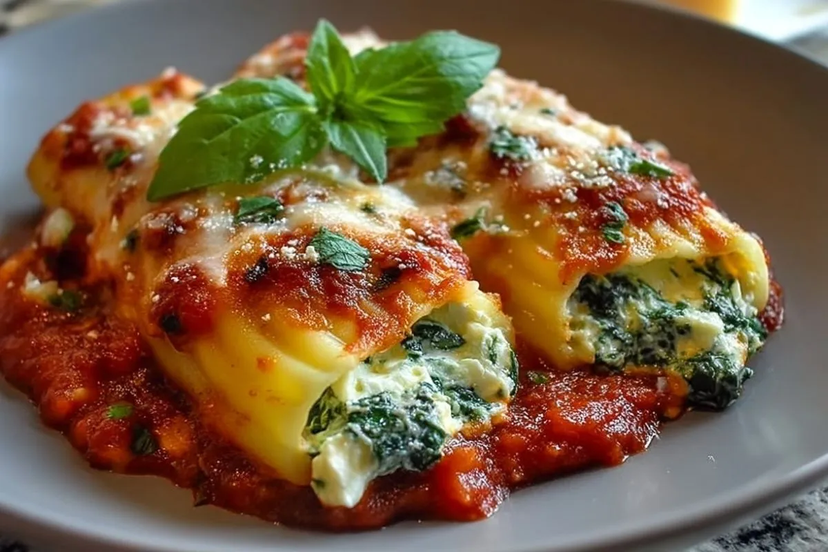 Manicotti Farcis aux Épinards et Ricotta