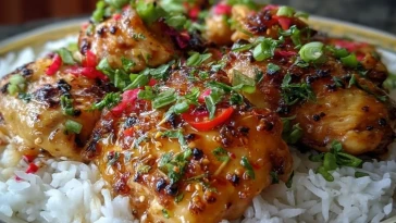 Poulet Hawaïen Délicieux avec Riz à la Noix de Coco