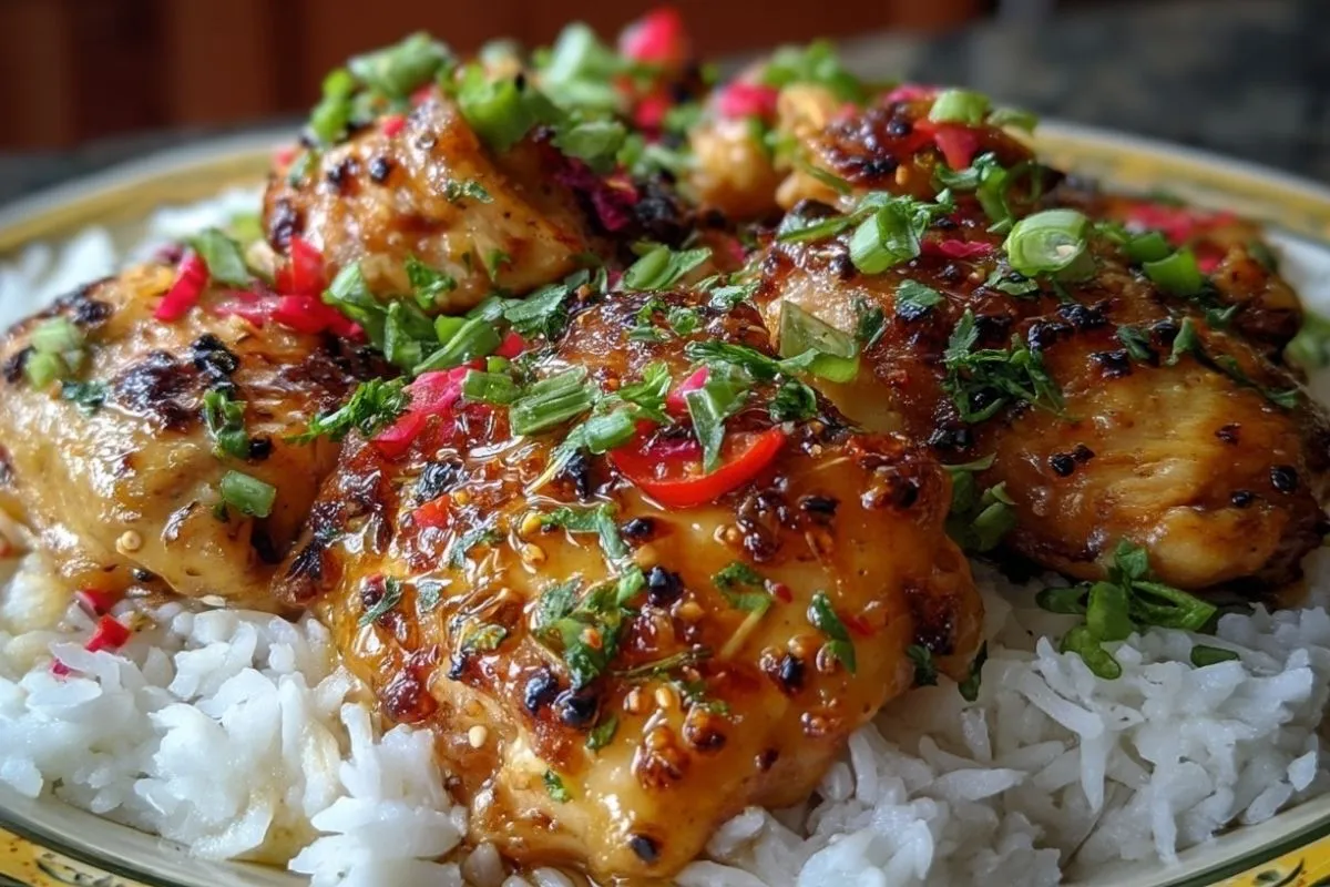 Poulet Hawaïen Délicieux avec Riz à la Noix de Coco