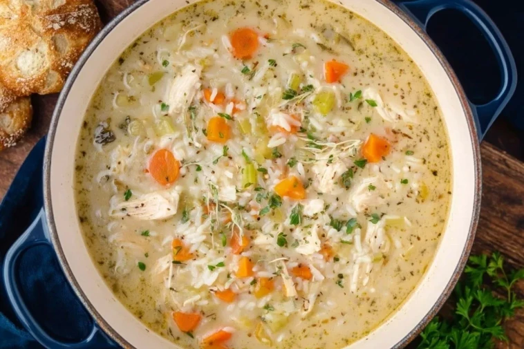Soupe Crémeuse De Poulet Et De Riz